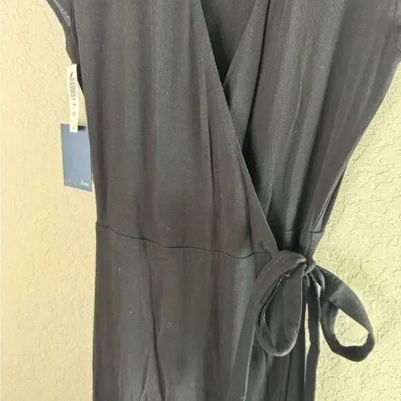 Aritzia Wilfred Free Jessa True Black Maxi Wrap Dress Size S NWT - Picture 4 of 9